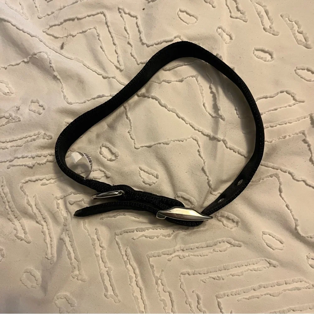 Black Dog Collar with Metal Hardware - 23 Inches Long
